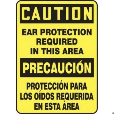 Accuform BILINGUAL OSHA CAUTION SAFETY SIGN EAR SBMPPA661XL